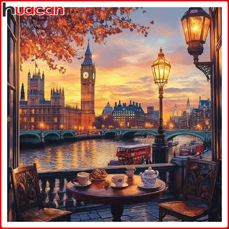 Huacan City Autumn Landscape D - Resin Art Wallpaper ulasan dan harga