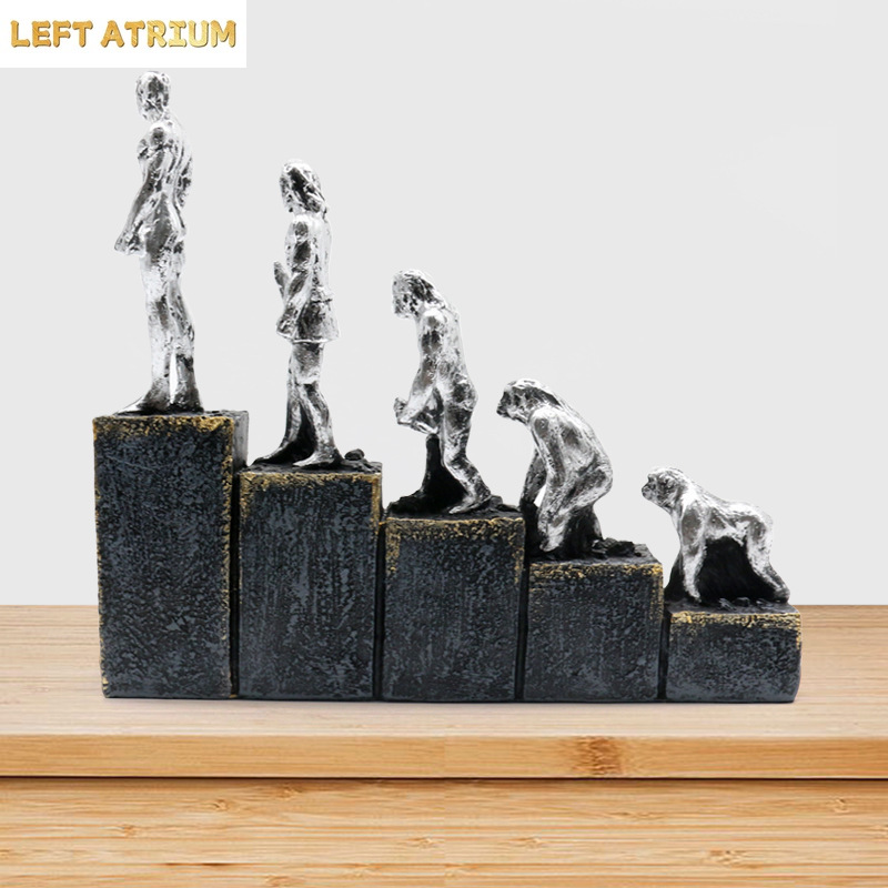 Ape Man Evolution Figure Statu - Resin Art Work ulasan dan harga