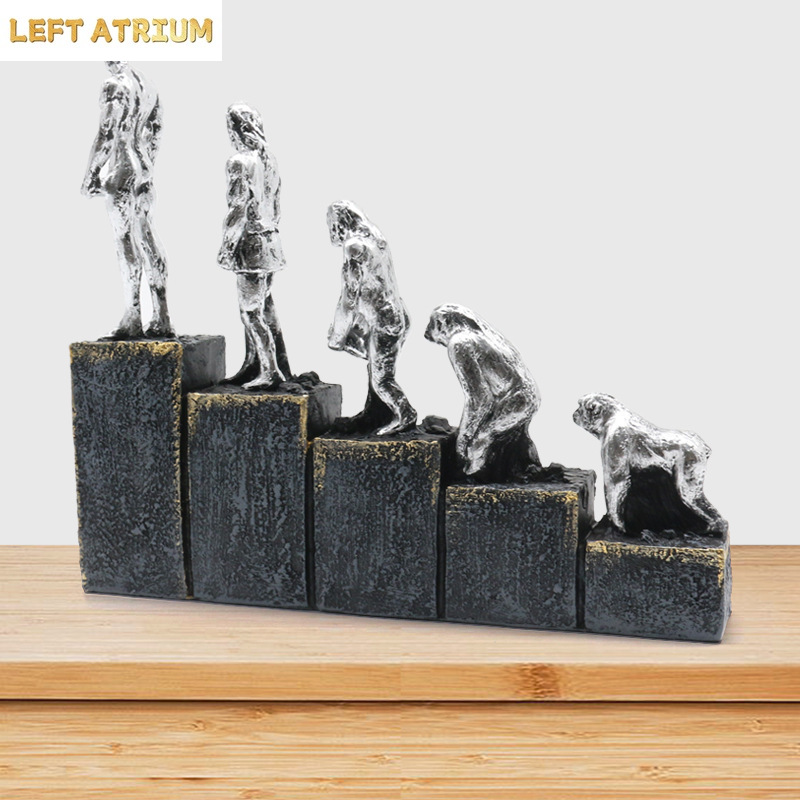Ape Man Evolution Figure Statu - Resin Art Work ulasan dan harga
